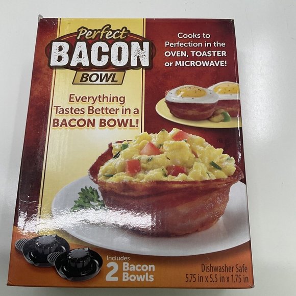 NEW - ASTV 2-pc Perfect Bacon Bowl - 5.75" x 5.5" x 1.75" Great for Bread Bowls - Picture 3 of 3